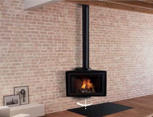 Corner and Wall Wood-burning Fireplace ANGLE 9.5 kW - Rocal - Image 3