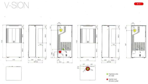 Stufa a pellet ermetica V-SION 8,4 kW - Jolly Mec - immagine 3