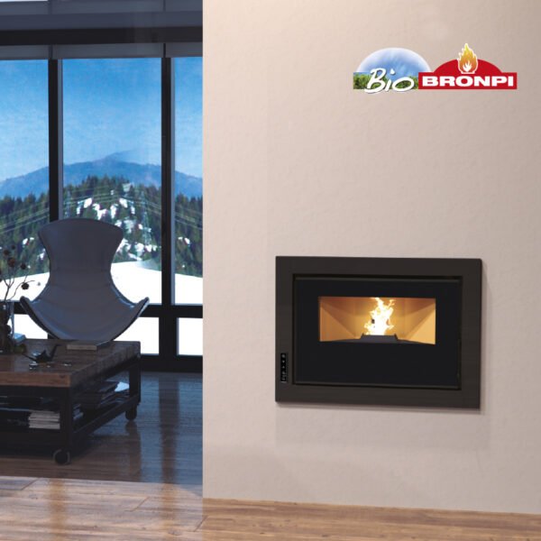 Ventilated Pellet Fireplace BRUNO SLIM 9.6 kW - Bronpi