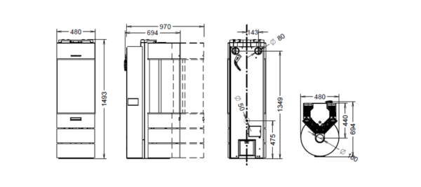 Ductable Pellet Stove BELLAVISTA R 2 10.5 kW - Thermorossi - Image 3