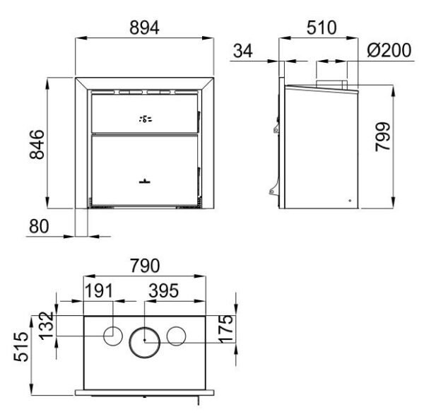 Wood-burning Insert with Oven EVEREST VISION 14 kW - Bronpi - Image 3