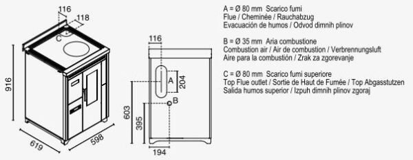 Built-in Pellet Cooker NINA 7.5 kW - Eva Calor - Image 3