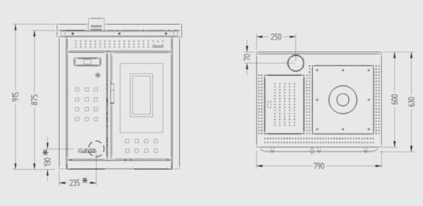 Pellet Thermo Cooktop SMART 80 BT 25.2 kW - Klover - Image 2