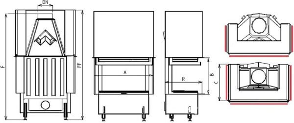 Three-sided Wood Monobloc CHOPOK 2R90 Natural Convection - Kobok - Image 2