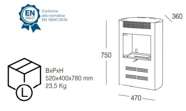 Poêle à bioéthanol ventilée ELEGANCE 3 kW – Image 2