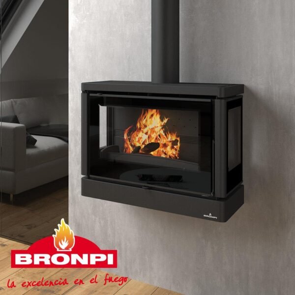 Camino a legna sospeso VERSALLES C VISION 12 kW - Bronpi - immagine 2