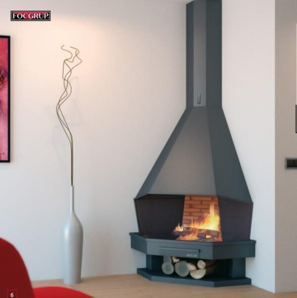 Corner Wood-burning Fireplace CH 04 13 kW - Focgrup