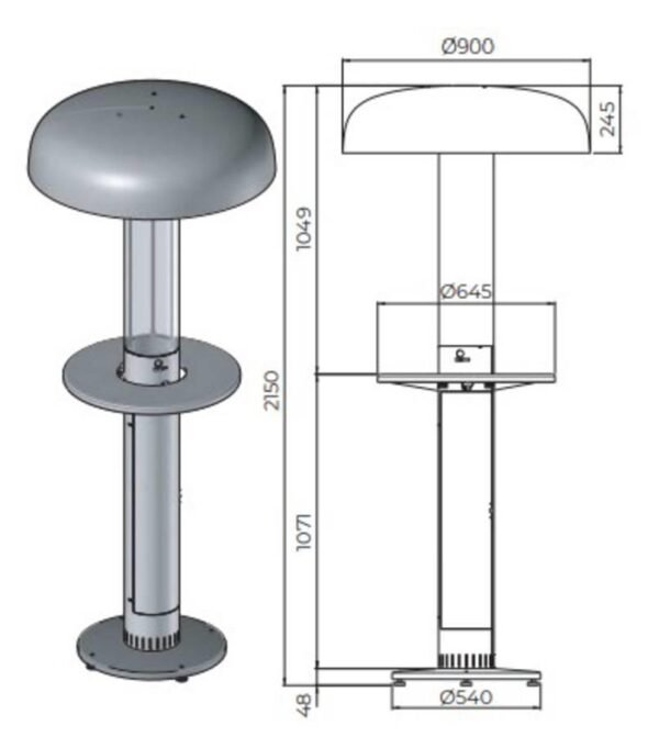 Poêle à granulés pyrolytique FARO sans cheminée - Paterno – Image 9