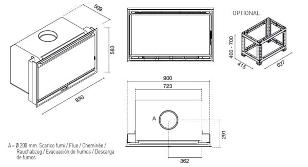 Insert à bois LINO - BIAGIO ventilé et canalisable - Eva Calor – Image 3