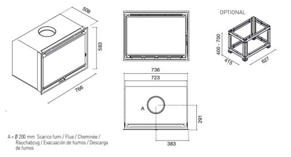 Insert à bois LINO - BIAGIO ventilé et canalisable - Eva Calor – Image 6