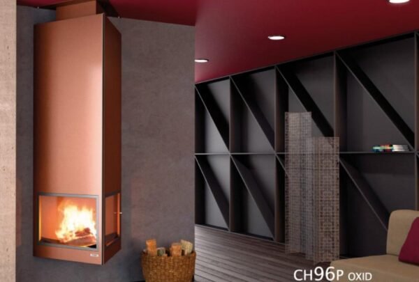 Wall-mounted wood fireplace CH 96 w/glass 11 kW - Focgrup