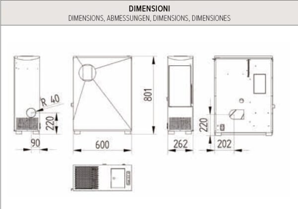 Pellet Stove COSMO Bronze Glass - Linea Vz - Image 3