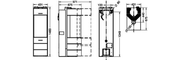 Ductable Pellet Stove BELLAVISTA S 2 10.5 kW - Thermorossi - Image 3