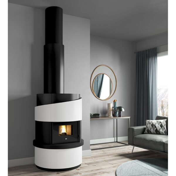 Caminetto a pellet a parete completo DANTE 7,5 kW - Eva Calor