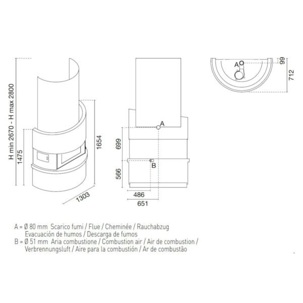 Caminetto a pellet a parete completo MICHELANGELO 12 kW - Eva Calor - immagine 4